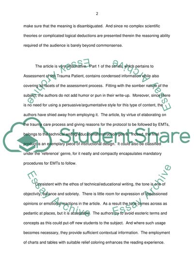 Rhetorical analysis assignment