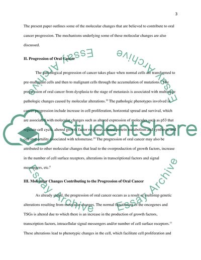 Molecular Changes in Oral Cancer Progression and Their Underlying Mechanisms