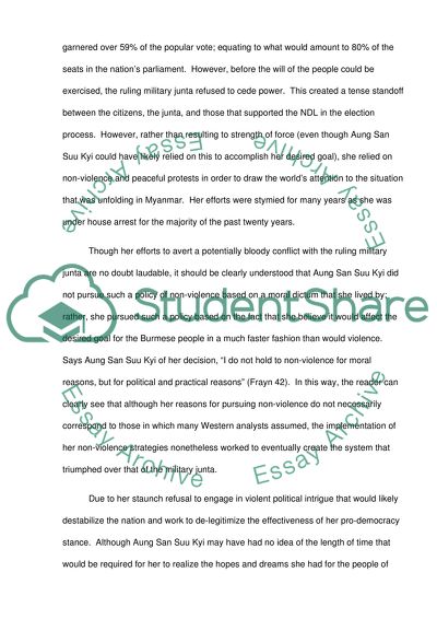 Aung San Suu Kyi: An Analysis of Her Continuous Struggles to Achieve Democracy within Myanmar