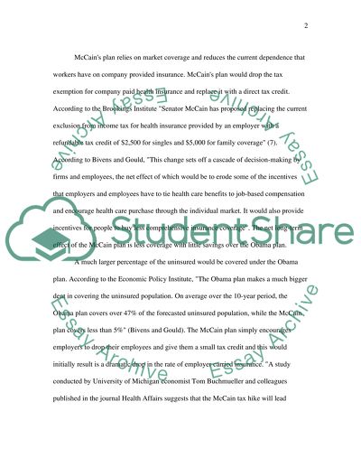 Health Care Obama vs. McCain