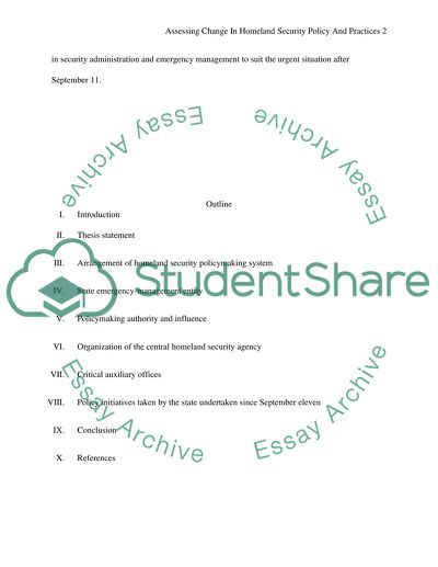 Assessing Change in Homeland Security Policy and Practices