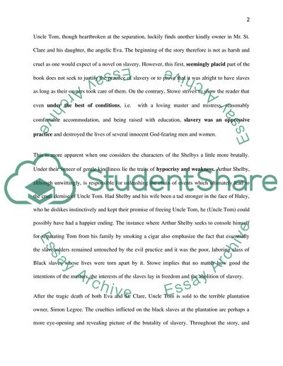 Critical Analysis of Uncle Toms Cabin and The Escape