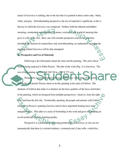 Perspective and Use of Materials in Picassos Guernica