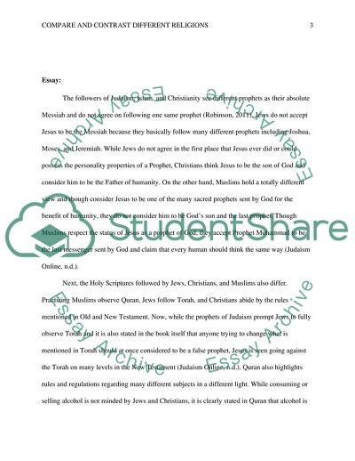 Comparing and Contrasting Different Religions