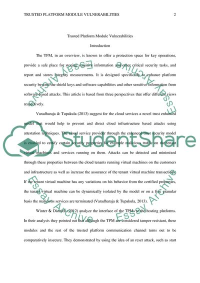 Trusted Platform Module Vulnerabilities