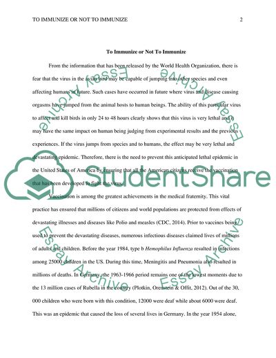 To Immunize or Not To Immunize