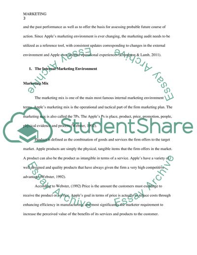 The Internal Marketing Environment of Apple Inc