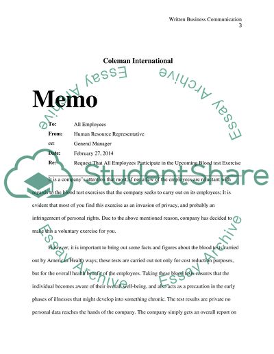 Written Business Communication (Assignment #3A)