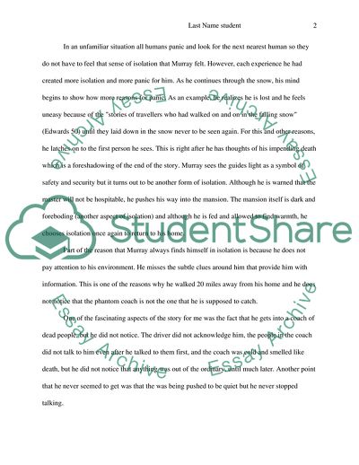 The Psychological Effects of Extreme Isolation in Stories The Phantom Coach and The Judges House