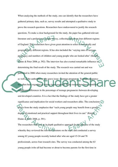 How Experiences of Being Looked After May Contribute to Teenage Pregnancy