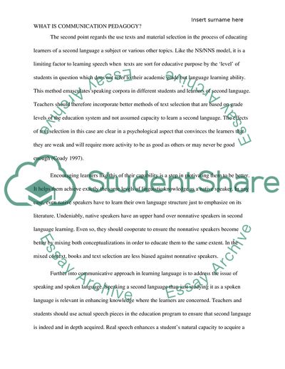 What Is Communication Pedagogy