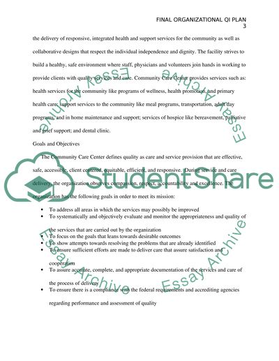 The Quality Improvement Plan of the Community Care