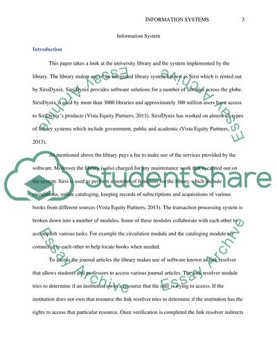Information System: SirsiDynix