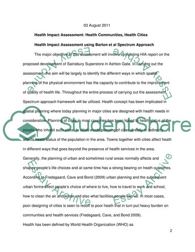 HEALTH COMMUNITIES, HEALTH CITIES