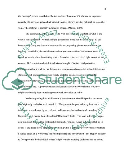 Indecency Standards on the Internet