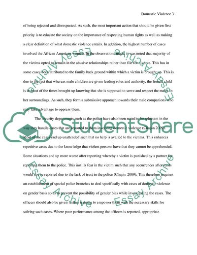 Domestic Violence as a Threat to the Welfare of the Society