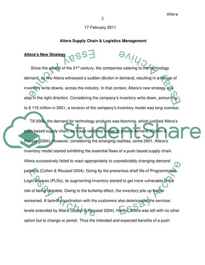 Altera Supply chain & Logisitics Management