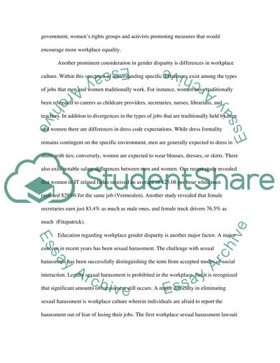 Gender Disparities in the Workplace