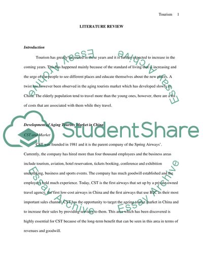 Development of Aging Tourists Market in China