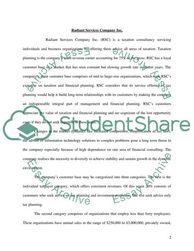 Strategic Marketing Plan: Radiant Services Company Inc