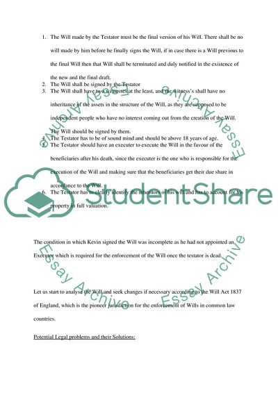 Legal Requirements of a Will