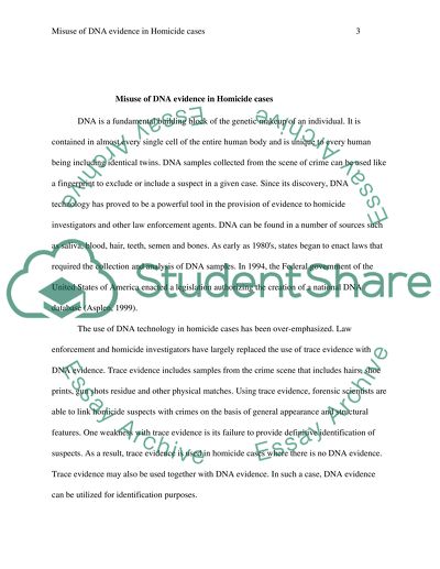 Misuse of DNA Evidence in Homicide Cases