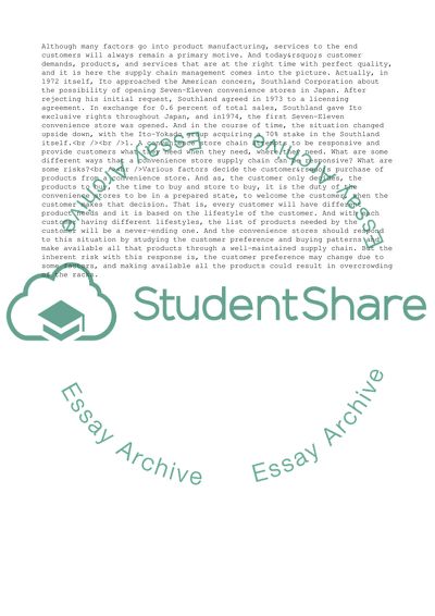 Company Analysis of 7-11 Japan