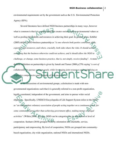 Collaboration between NGOs and Business in the Green Product Market