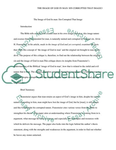 The Image of God in Man