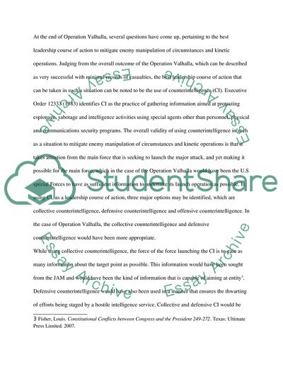 Operation Valhalla in Iraq