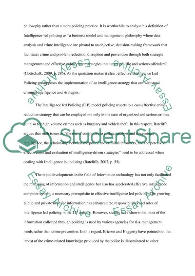 Implementation of Intelligence Led Policing in U.S Police Departments