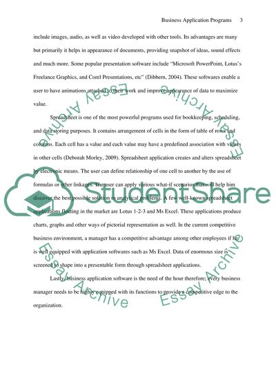 Identify key features of widely used business application programs