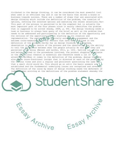 Defining concept of design thinking