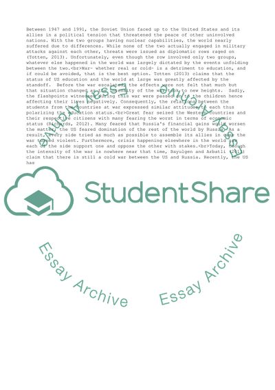 Effects of Cold War on the US and the World