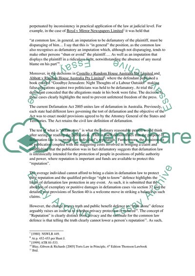 The Law of Defamation Issues