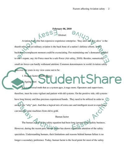 Factors Affecting Aviation Safety