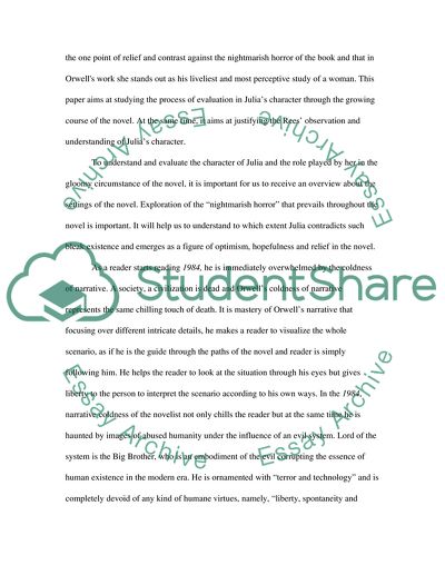 Julia as the Only Point of Relief and Contrast against the Horror of the Orwells 1984