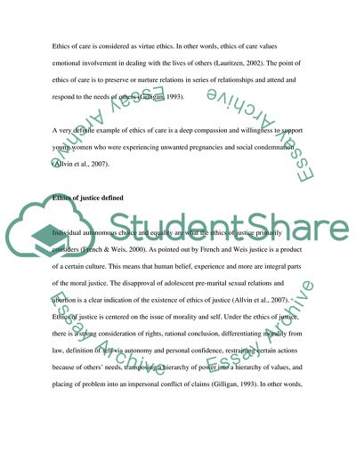 The Ethics of Care and the Ethics of Justice