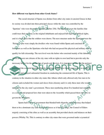 How different was Sparta from the other Greek States