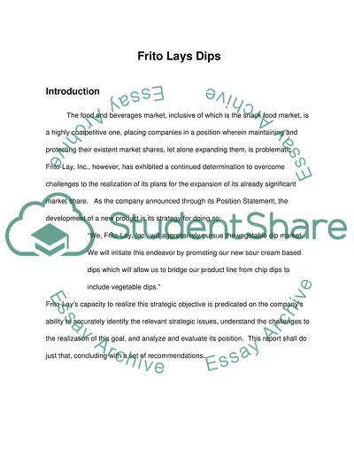 Student Anaylsis on FritoLays Dips