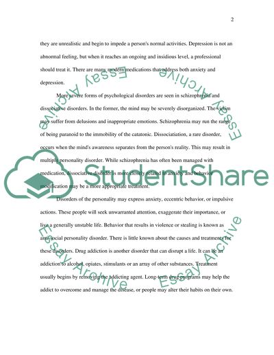 A psychological disorder