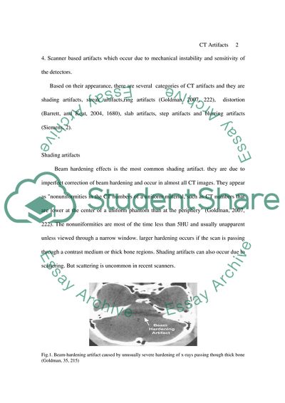 Artifacts Produced on the Images During CT Imaging