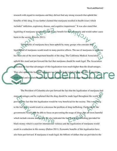 Rebuttal - Why Marijuana should be Legal in the US