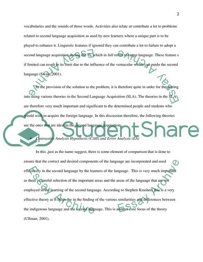 Second Language Acquisition Theories