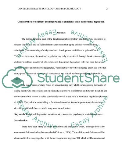 Development and Importance of Childrens Skills in Emotional Regulation