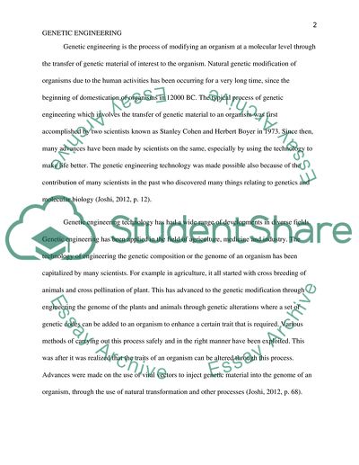 Impact of Genetic Engineering Technology on People, Society and the Community