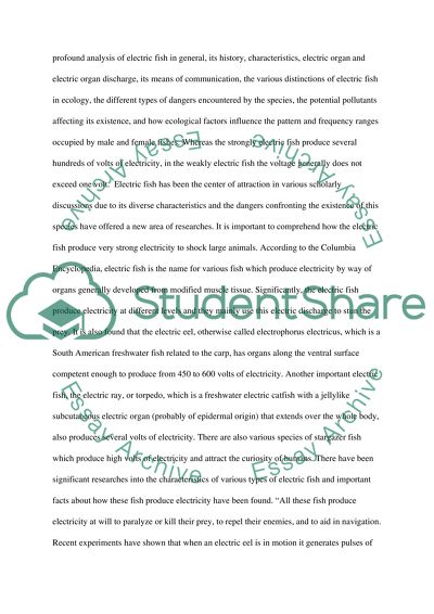 Electric Fish in Danger