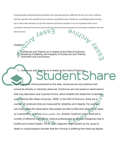 Qualitative Research in the Field of Forensics