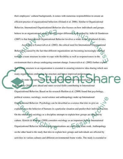 International Dimension of Organizational Behavior