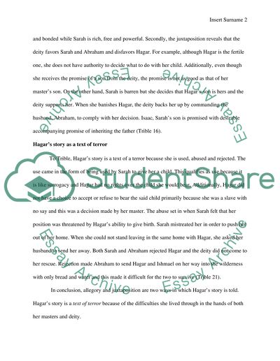 Hagars Story as a Text of Terror